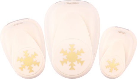 Vaessen creative pons set - figuurpons - sneeuwvlokken - 3 st. - 1,5 tot 3,7 cm
