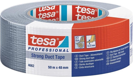 Tesa strong 04662-00086-02 textieltape professional zilver (l x b) 50 m x 48 mm 1 stuk(s)