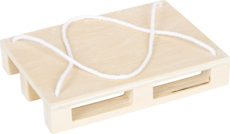 Small Foot – blauer Kranwagen aus Holz mit Palette