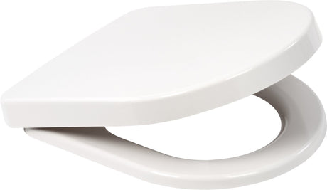 Plieger milano plus-compact toiletzitting - d-vorm wc bril - duroplast - wit - met deksel - softclose - quick release - rvs bevestiging - geschikt voor villeroy boch o.novo