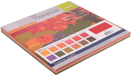 Vaessen creative cardstock - multipack herfst - 30,5 x 30,5 cm - 60 vellen - glad - 216 g