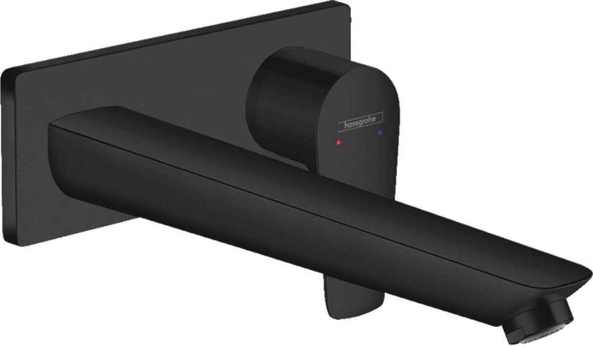 Hansgrohe talis e – Waschtisch-Mischbatterie – Einhebelbedienung – mit Ablassschraube – Größe 225 mm – mattschwarz