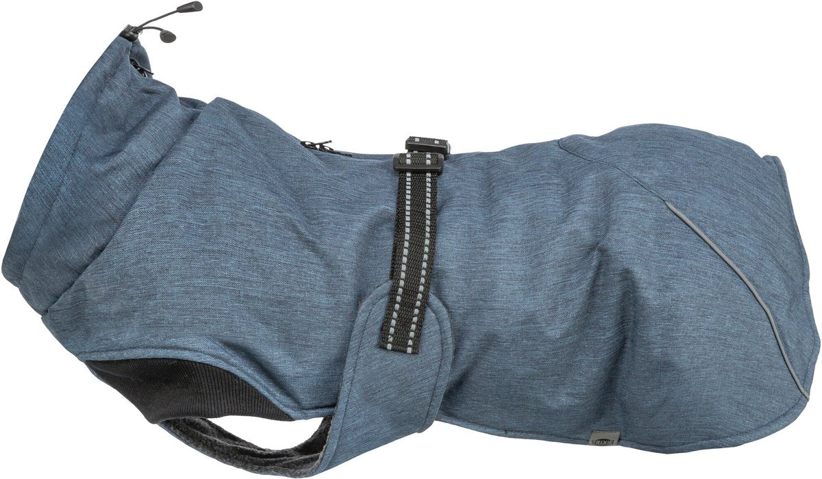 Trixie Hundemantel – dunkelblau, wasserabweisend, Fleecefutter – 45 cm