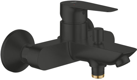 Grohe Start Edge Wannenarmatur – Wandmontage – Smoothcontrol – inklusive S-Kupplungen – Mattschwarz