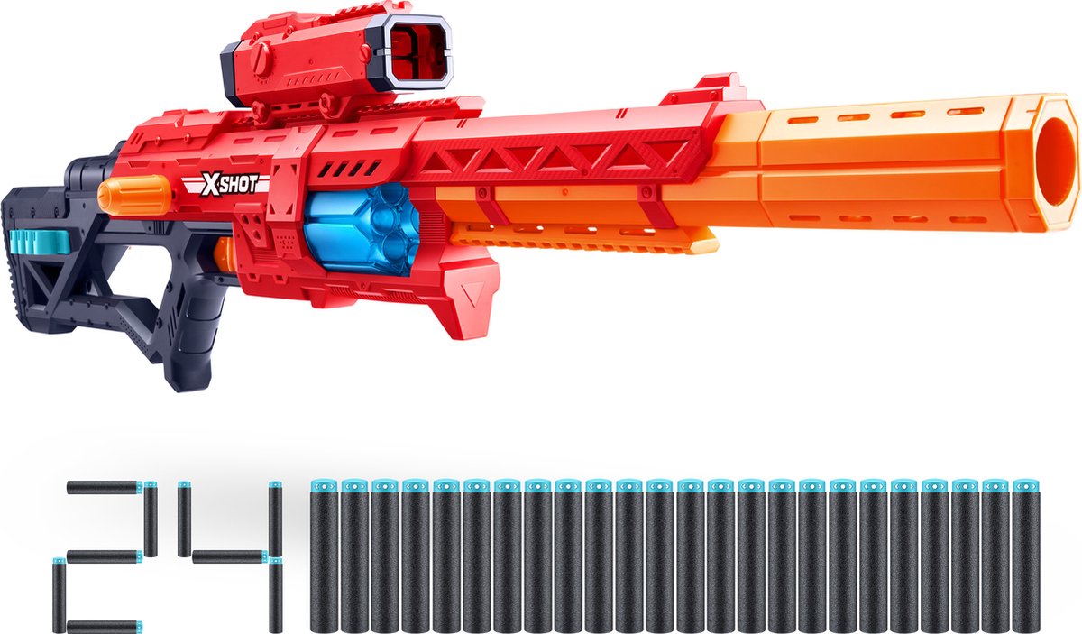 Xshot Zuru X-Shot Excel Red Range X8 Blaster mit 24 Pfeilen