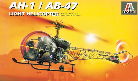 Italeri Modellbausatz Militärfahrzeuge – 095 Bell Ah-1 AB-47 – Hubschrauber aus Kunststoff – 1:72 – Modellbau