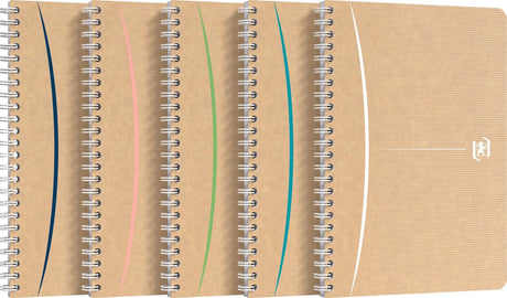 Oxford Touareg – Spiralblock – A5 – liniert – 90 Blatt – 90 g – flexibler Kartoneinband – sortiert