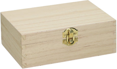 Playwood Aufbewahrungsbox aus Holz, Kartenbox mit Klappdeckel und 2 Fächern.