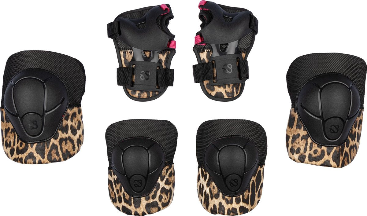 Nijdam skate beschermset panter kinderen - roar ready - zwart panter - maat s