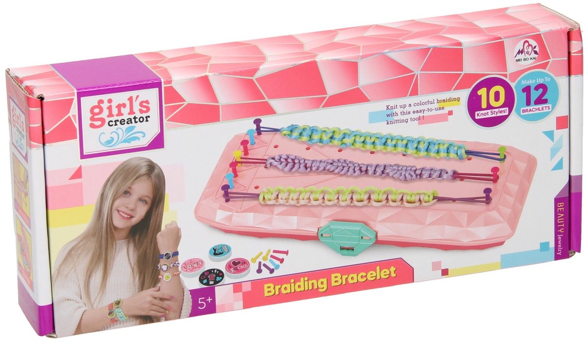 Lobbes Spielzeug z. B. Lobbes Armbänder Flechtset rosa – kreatives Spielzeug für Kinder.