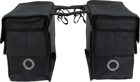 Willex Doppel-Fahrradtasche – Segeltuch – Reflexion – 48 Liter – universelle Montage – schwarz mattschwarz