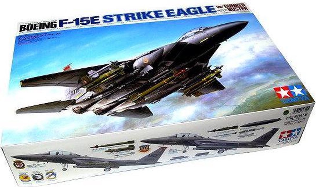 Tamiya modelbouwpakket vliegtuigen - 60312 boeing f-15e bunker buster strike eagle plastic - 1:32 - modelbouw