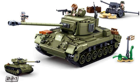Sluban Army Wwii M26 Pershing Tank Bauspielzeug – Konstruktionsspielzeug Modellbau – Baukasten mit 742 Bausteinen – M38-B0860 ab 8 Jahren