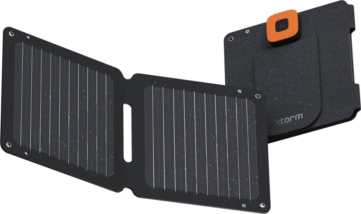 Xtorm tragbares Solarpanel faltbar – 14-W-Solarpanel – Solar-Booster – Outdoor-Camping – Solarenergie – flexibel – monokristallines Solarpanel – Efte – Schwarz