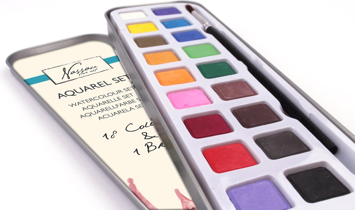 Nassau Fine Art Nassau Aquarellfarben-Set, 18 Farben