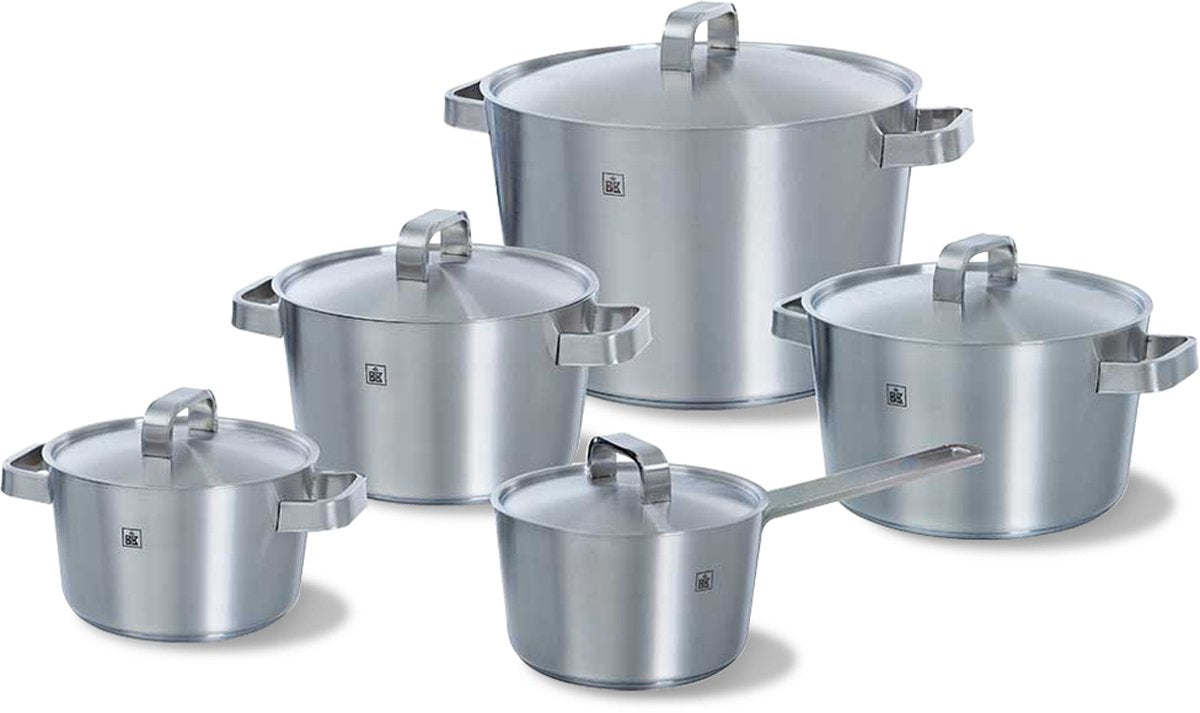Bk konisches+ Pfannenset – 5 Töpfe – mit Deckel