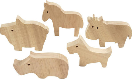 Creativ Company Tierfarm aus Holz 8,7 x 4,5 cm 10 Stück