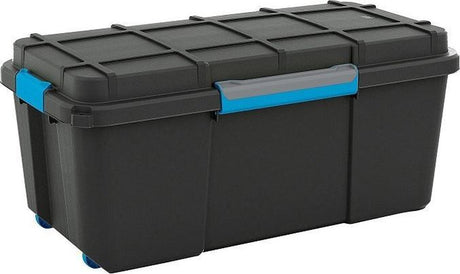 Kis scuba opbergbox l - 80l - 78x39,5x35cm - zwart blauw clips