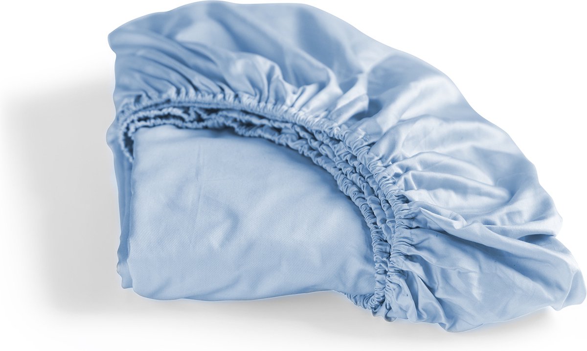 Cinderella - sundays - hoeslaken - tot 25 cm matrashoogte - satijn - 200x210 cm - lichtblauw