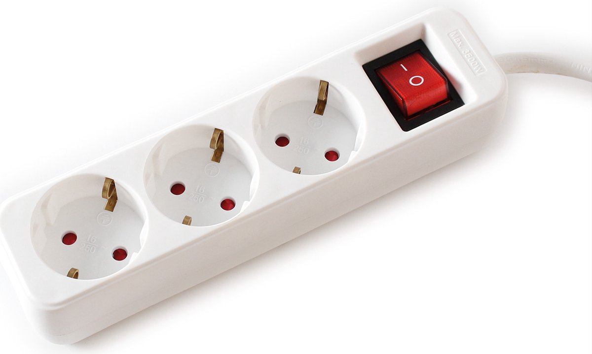 Value 3-fach-Steckdose mit Schalter, weiß, 10 m