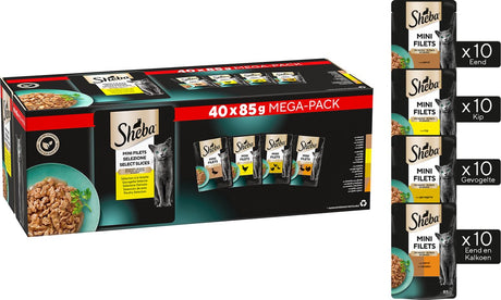Sheba Katzenfutter - Minifilets - Geflügel in Soße - 40x85g Megapack