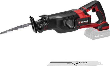 Einhell Profi-Akku-Säbelsäge TP-AP 18 32 LI BL Solo – Power X-Change – 18 V Li-Ion – 0–3.000 t min – Hubhöhe: 32 mm – max. Schnitttiefe (Holz Kunststoff Metall): 300 30 20 mm - inkl. 2x Sägeblatt (Holz Metall) - exkl. Akku und Ladegerät