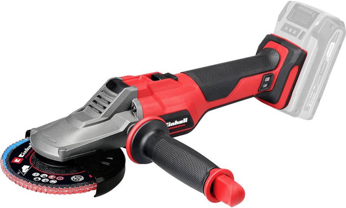 Einhell Profi-Akku-Winkelschleifer TP-AG 18 125 F LI BL – Solo (Rot Schwarz, Akku und Ladegerät nicht im Lieferumfang enthalten)