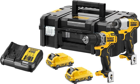 Dewalt dck2110l2t Aktionsset dcd701 Bohr-/Schraubendreher + dcf801 Schlagschrauber 12 V 3,0 Ah XR – dck2110l2t-qw