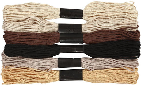 Creativ Company Stickgarn, Stärke 1 mm, natur, 6 Knäuel 1 Box