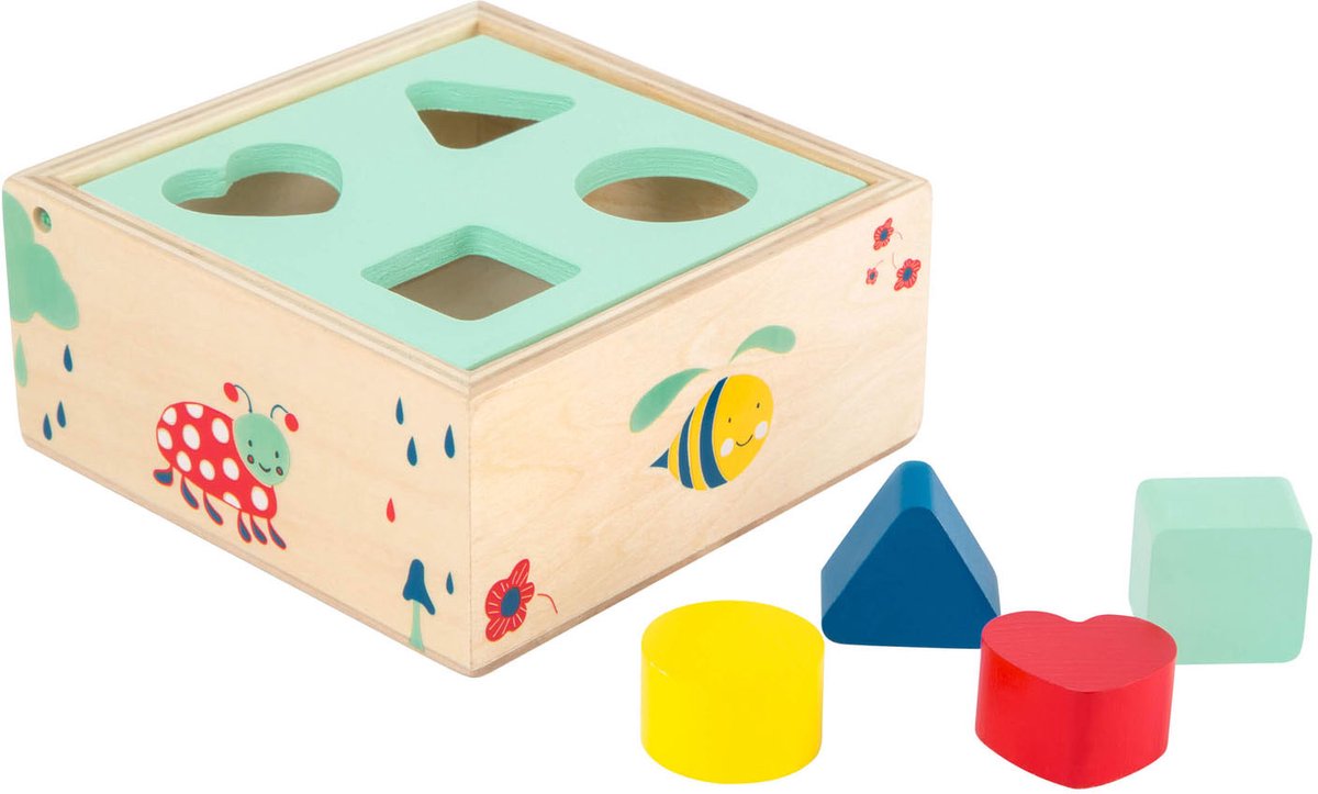 Small Foot - Formensortierer aus Holz mit Naturklötzen, 5 Stück.