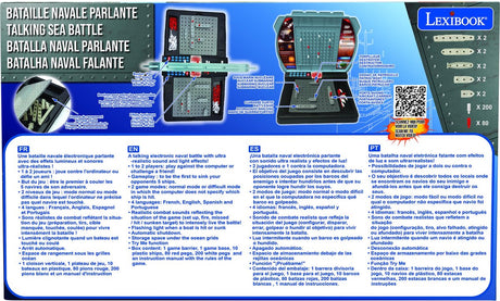 Lexibook beleuchtetes sprechendes elektronisches Schlachtschiff – 1 bis 2 Spieler (FR EN ES PT)