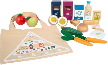Small Foot - Spielnahrung aus Holz, vegetarisches Lebensmittelset, 17-teilig.