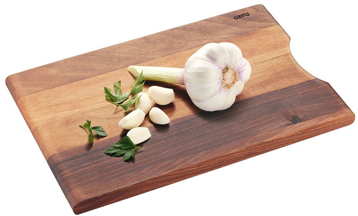 Gefu Enno Schneidebrett Walnussholz 30 x 20 cm – Luxus-Schneidebrett aus Holz – doppelseitig