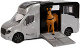 Kinderglobus Pferdetransporter aus Druckguss mit Licht und Ton, grau