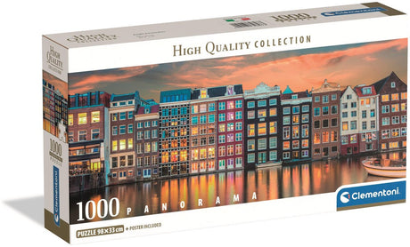 Clementoni – Puzzle – 1000 Teile – Panorama helles Amsterdam – Puzzle für Erwachsene – hochwertige Sammlung