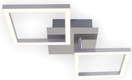 Briloner frame - plafonnière - plafondlamp draaibaar - led 16 watt - 1.200 lumen - 3.000 kelvin - plafondlamp chroom-zilverkleurig