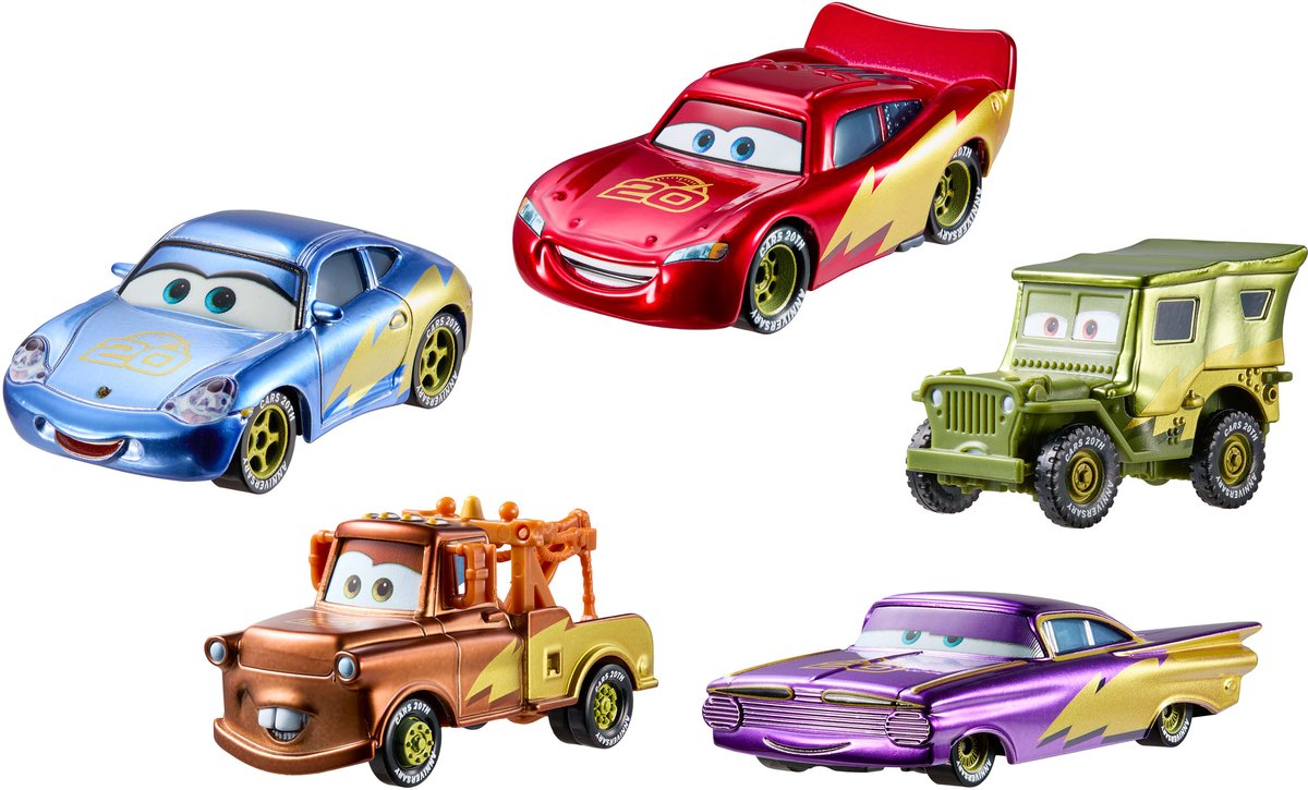 Mattel Disney und Pixar Cars fahren Rennen, um das 20-jährige Jubiläum von Radiator Springs zu feiern – 5er-Set