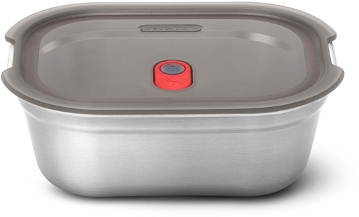 Black Blum Black+Blum Stahl-Lebensmittelbox klein – Meal Prep – 173 x 127 x 65 mm – graurot