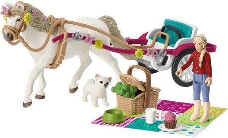 Schleich Horse Club Spielfiguren-Set – Kutsche für Pferdeshow – Kinderspielzeug für Jungen und Mädchen – 5 bis 12 Jahre – 33 Teile – 42467