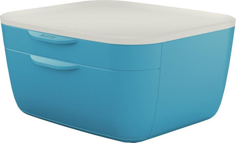 Leitz gemütliches Schubladenelement – Kommode mit 2 Schubladen – Schubladenbox für Schreibtisch – ideal für Heimbüro, Arbeiten von zu Hause aus – ruhiges Blau