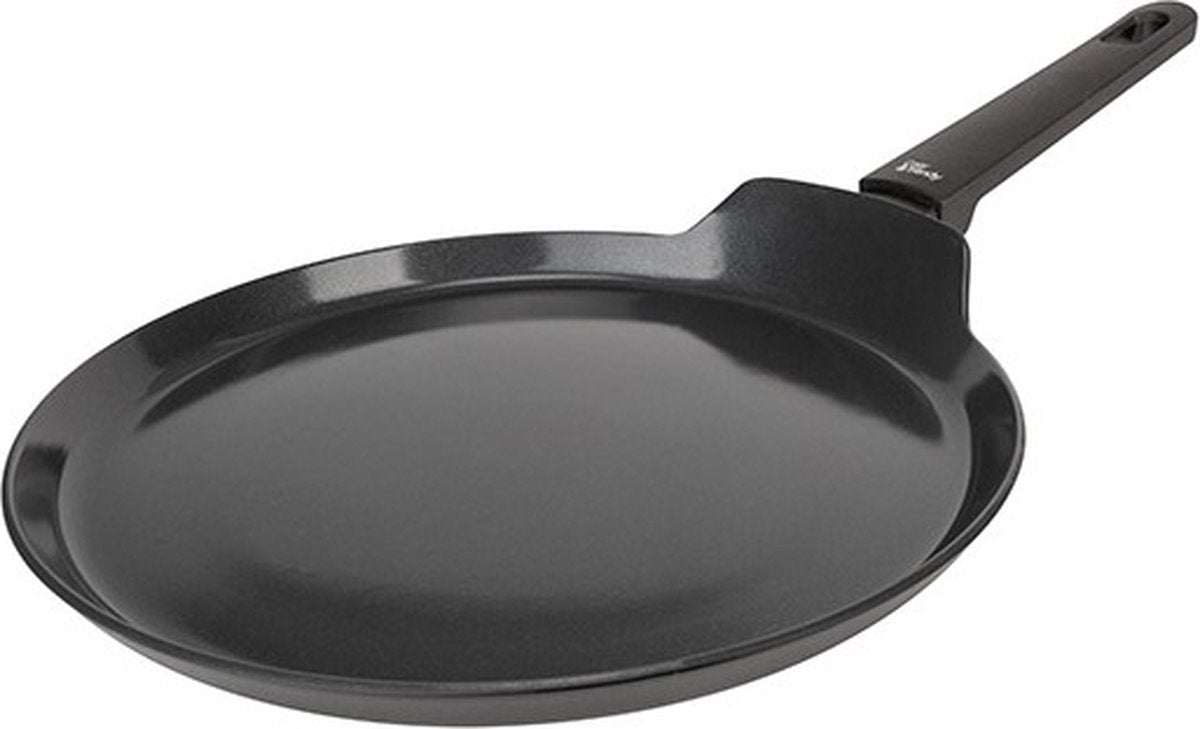 Cosy trendy full black pannenkoekenpan- ø 24cm x 1,8cm - pfas-vrij – inductie koekenpan - vaatwasserbestendig – snelle opwarming – koudgrepen - zonder deksel - zwart