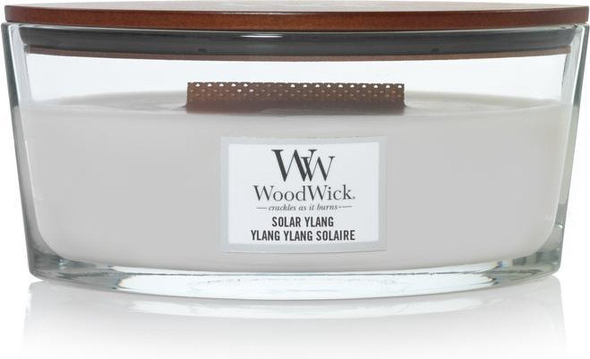 Woodwick Heartwick Flame Ellipse Duftkerze – Solar Ylang – 50 Brennstunden