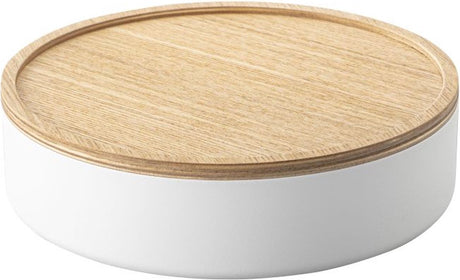Yamazaki Aufbewahrungsbox mit Deckel – niedrig – Rin – weiß