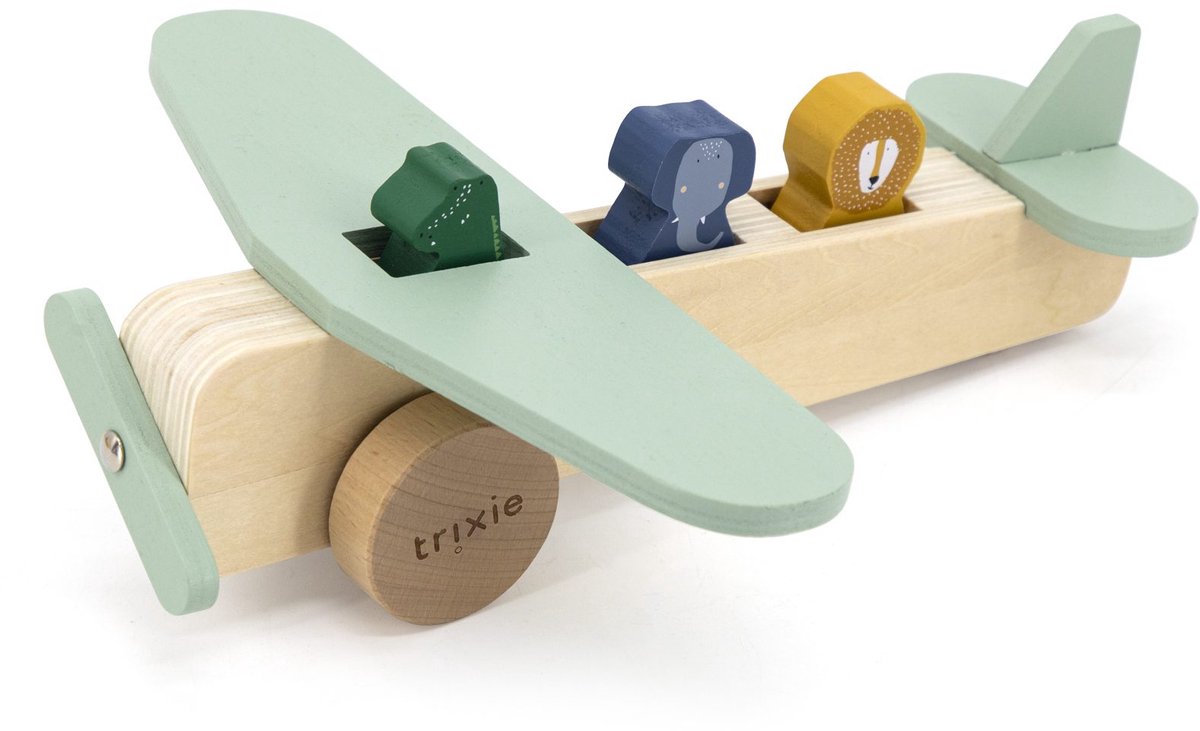 Trixie Tierflugzeug aus Holz – 100 % FSC-zertifiziertes Holz – Lernspielzeug – 18+m