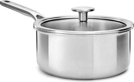 Kitchenaid multi-ply rvs steelpan - ø16 cm - 1,5l - met glazen deksel - inductie - pfas-vrij