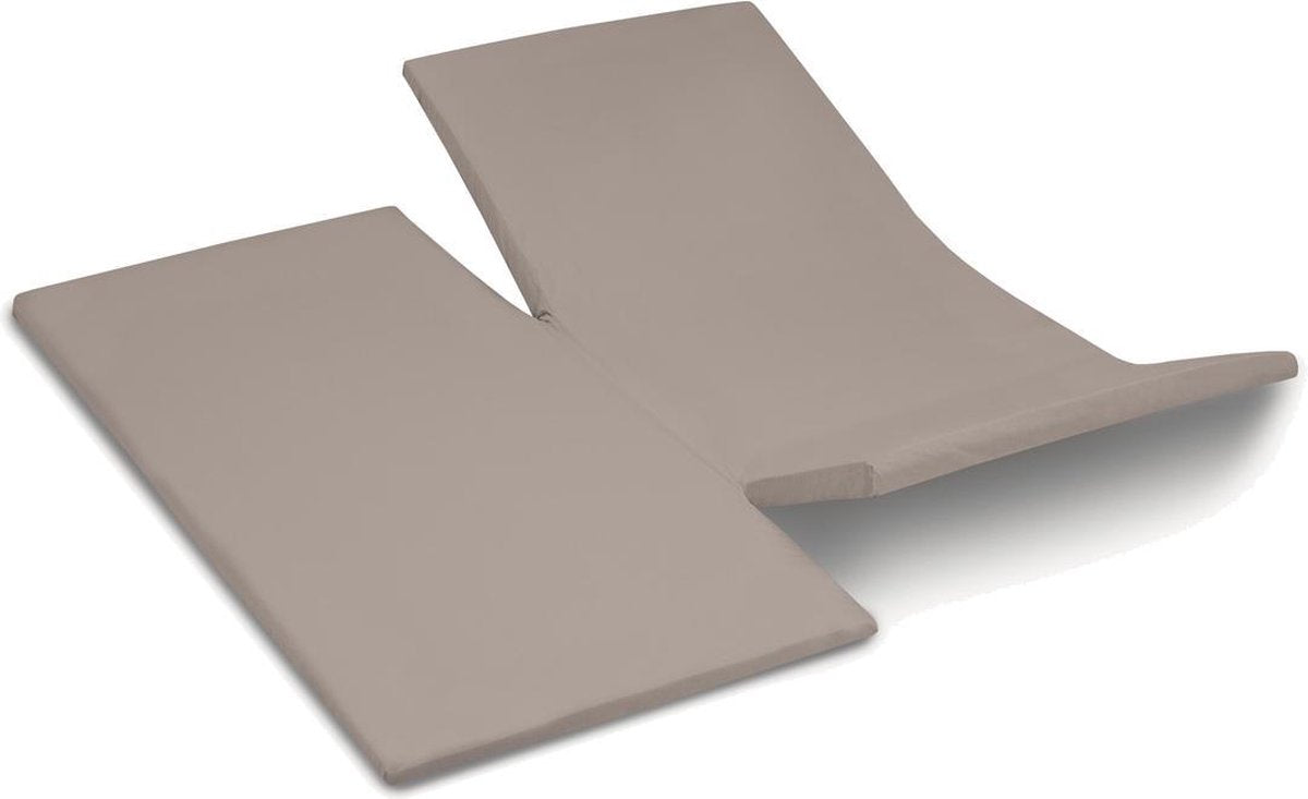 Cinderella weekend - topper hoeslaken met dubbel-split (tot 15 cm) - katoen - 180x200 cm – taupe