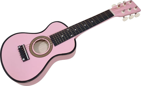 Playwood Kindergitarre – rosafarbenes Holzspielzeuginstrument mit 6 Saiten
