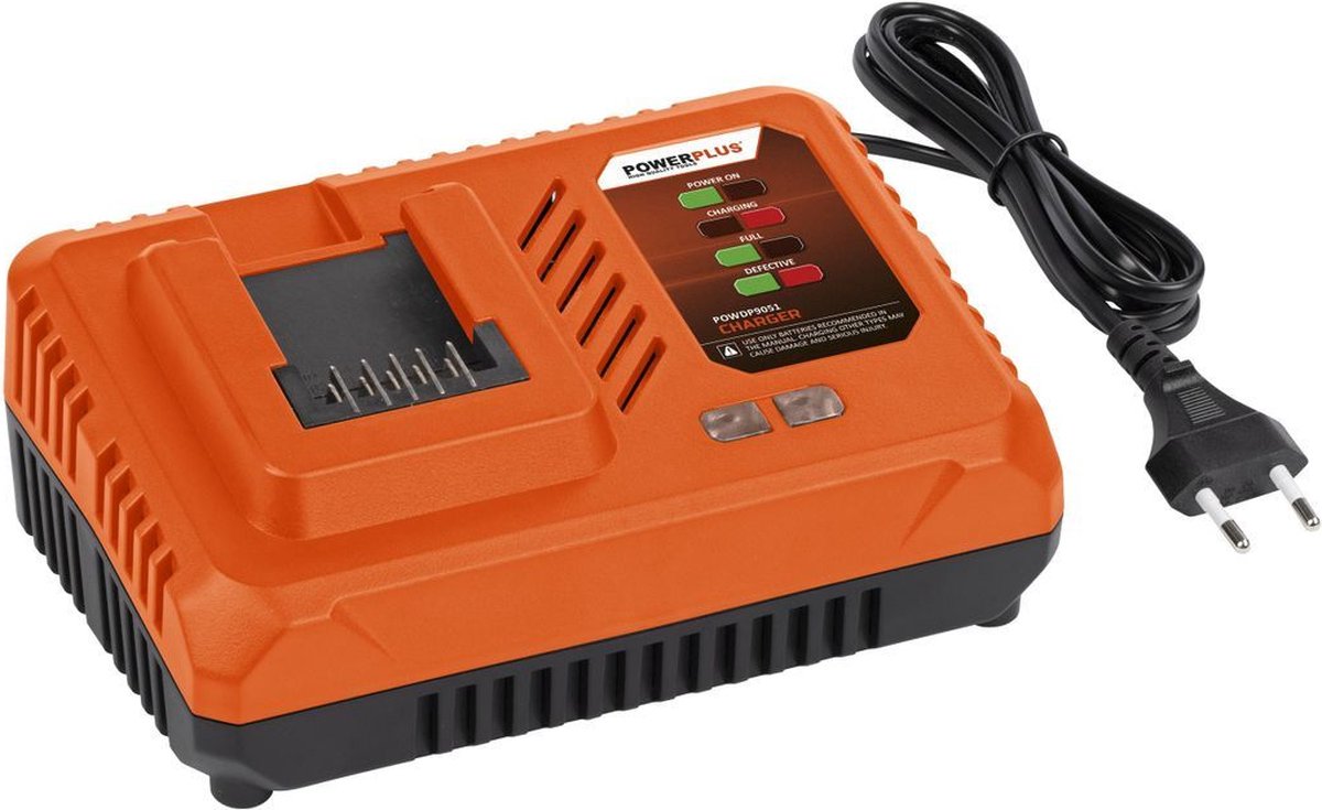 Powerplus Dual Power Batterieladegerät powdp9051 – 4,0 A – für 20 V 2 x 20 V Batterien – Batterieplattform