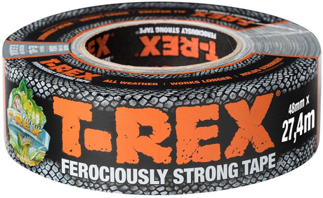 T-rex® t-rex – Textilband 48 mm x 27,4 m grau – extrem starkes und reißfestes Gaffer-Tape für den Innen- und Außenbereich – wasserfestes Klebeband mit starker Klebekraft – ideal für universelle Reparaturen und Befestigungen