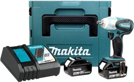 Makita dtw251rtj 18-V-Li-Ionen-Akku-Schlagschrauber-Set (2x 5,0-Ah-Akku) in Mbox – 230 nm – 1 2